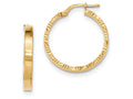 FJC Finejewelers 14k Yellow Gold Bright Cut Edge Polished Hoop Earrings