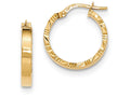 FJC Finejewelers 14k Yellow Gold Bright Cut Edge Polished Hoop Earrings 15 x 3 mm