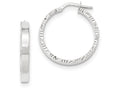FJC Finejewelers 14k White Gold Bright Cut Edge Polished Hoop Earrings