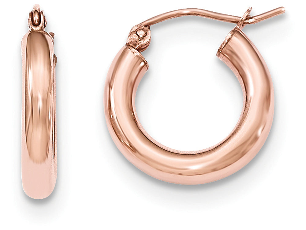FJC Finejewelers 14k Rose Gold Polished Light Weight Small Tube Hoop Earrings