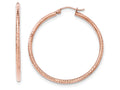 FJC Finejewelers 14k Rose Gold Polished Light Weight Large Bright Cut Tube Hoop Earrings