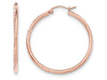 FJC Finejewelers 14k Rose Gold Polished Light Weight Large Bright Cut Tube Hoop Earrings