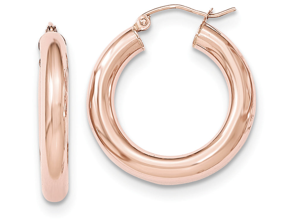 FJC Finejewelers 14k Rose Gold Polished Tube Hoop Earrings