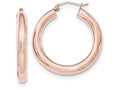 FJC Finejewelers 14k Rose Gold Polished Tube Hoop Earrings