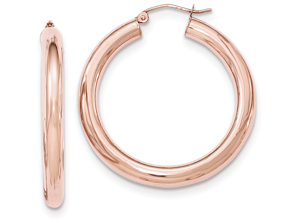 FJC Finejewelers 14k Rose Gold Polished Tube Hoop Earrings