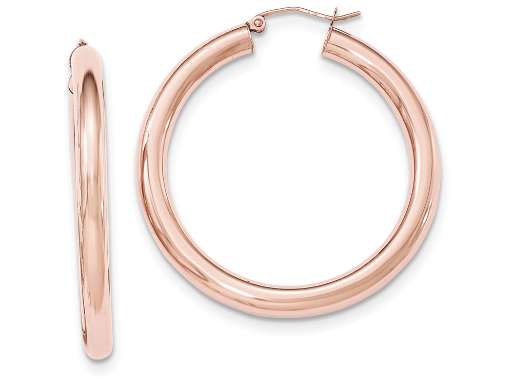 FJC Finejewelers 14k Rose Gold Polished Tube Hoop Earrings