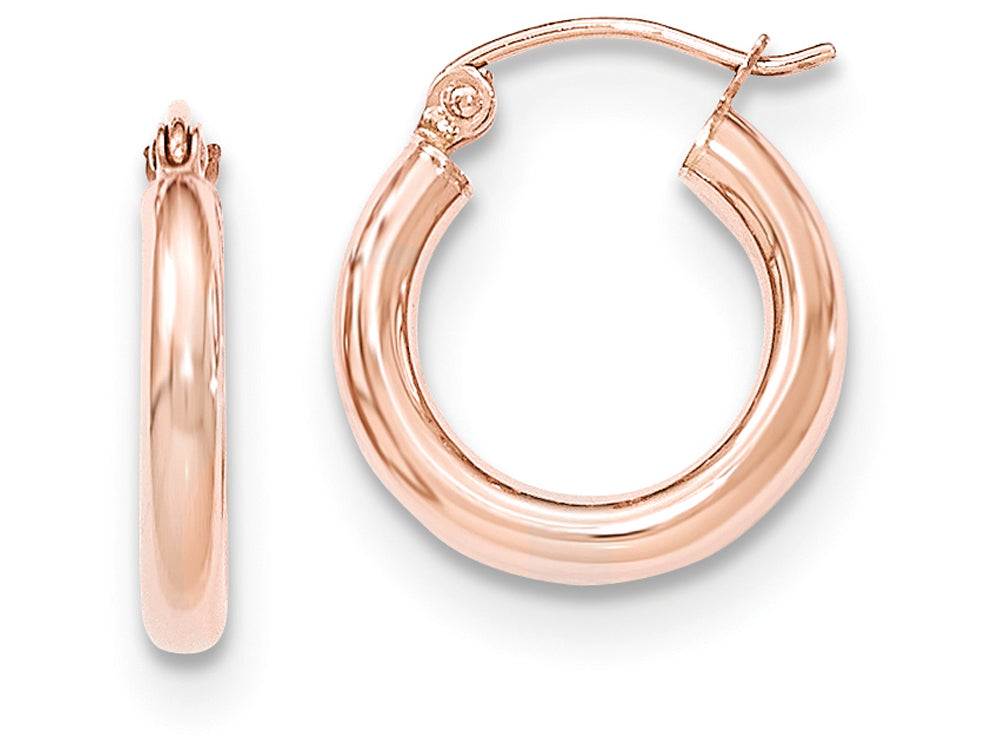 FJC Finejewelers 14k Rose Gold Polished Light Weight Small Tube Hoop Earrings