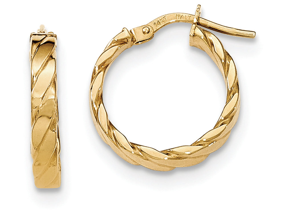 FJC Finejewelers 14k Yellow Gold Patterned Hoop Earrings
