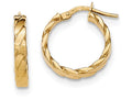 FJC Finejewelers 14k Yellow Gold Patterned Hoop Earrings