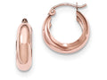 FJC Finejewelers 14k Rose Gold Polished Bangle Small Hoop Earrings