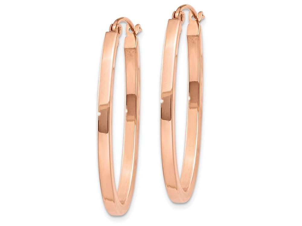 FJC Finejewelers 14k Rose Gold Polished Oval Tube Hoop Earrings