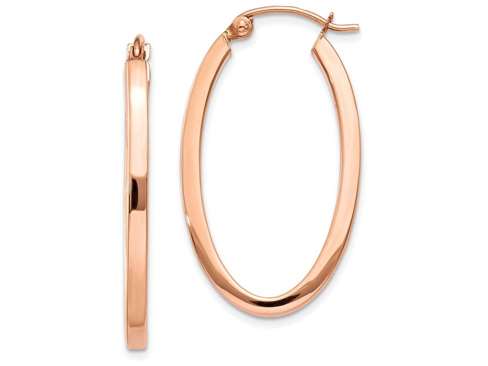 FJC Finejewelers 14k Rose Gold Polished Oval Tube Hoop Earrings