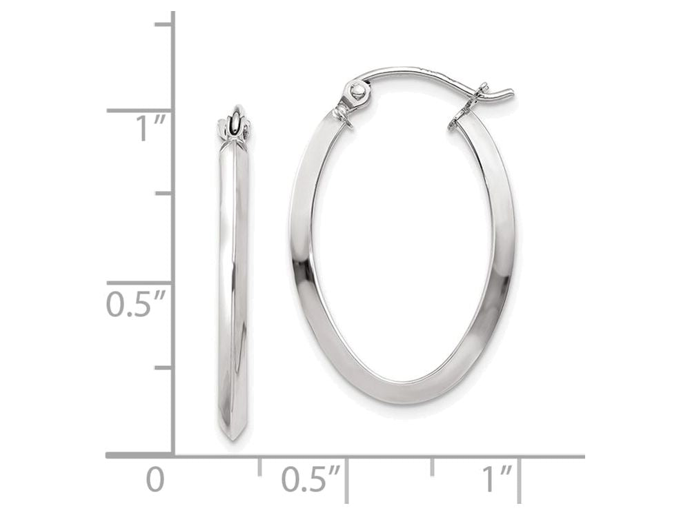 FJC Finejewelers 14k White Gold Polished Oval Tube Hoop Earrings