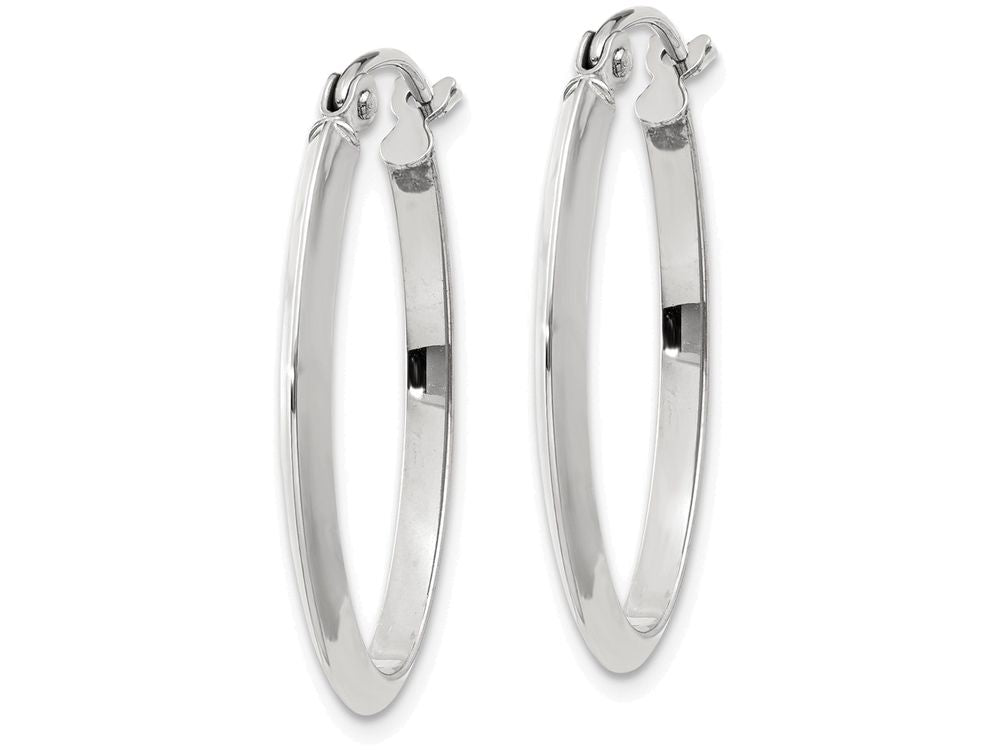 FJC Finejewelers 14k White Gold Polished Oval Tube Hoop Earrings