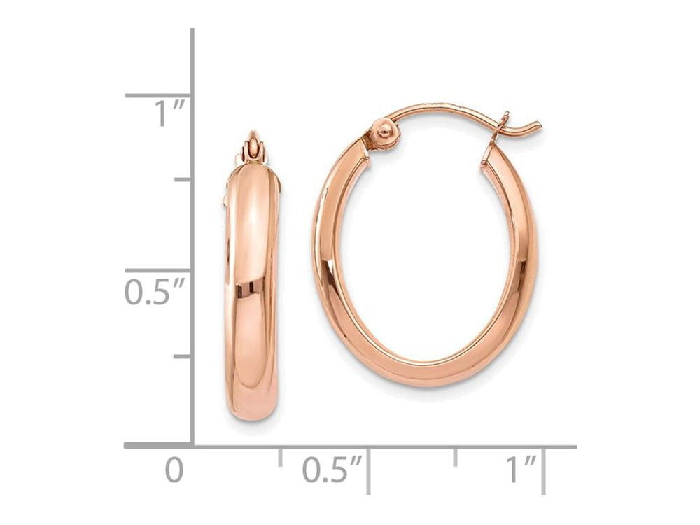 FJC Finejewelers 14k Rose Gold Polished Oval Tube Hoop Earrings