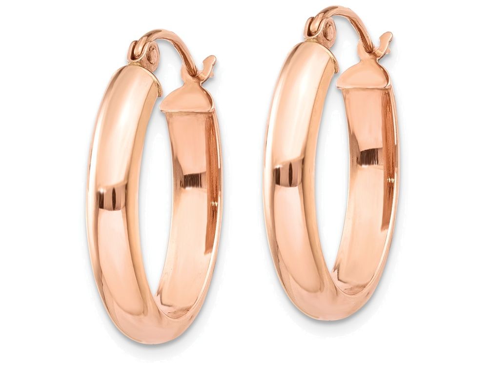 FJC Finejewelers 14k Rose Gold Polished Oval Tube Hoop Earrings