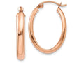 FJC Finejewelers 14k Rose Gold Polished Half-round Oval Hoop Earrings
