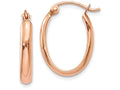 FJC Finejewelers 14k Rose Gold Polished Half-round Oval Hoop Earrings