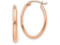 FJC Finejewelers 14k Rose Gold Polished Half-round Oval Hoop Earrings