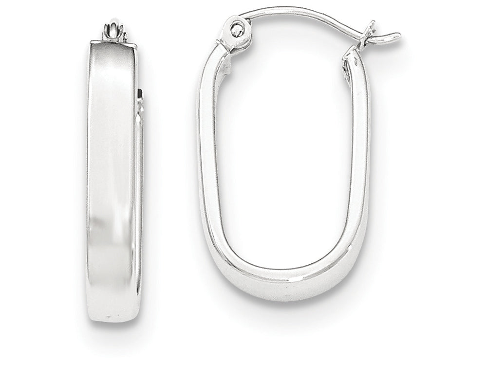 FJC Finejewelers 14k White Gold Polished Oval Tube Hoop Earrings