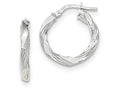 FJC Finejewelers 14k White Gold Twisted Textured Hoop Earrings