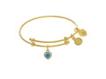 Angelica Collection Brass With Yellow Finish Charm December Heart Shap E CZ Birth Month (Small)