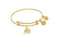 Brass With Yellow Finish Charm On Yellow Angelica Collection Tween Bangle (Small)