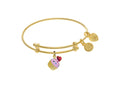 Brass With Yellow Finish Charm On Yellow Angelica Collection Tween Bangle (Small)