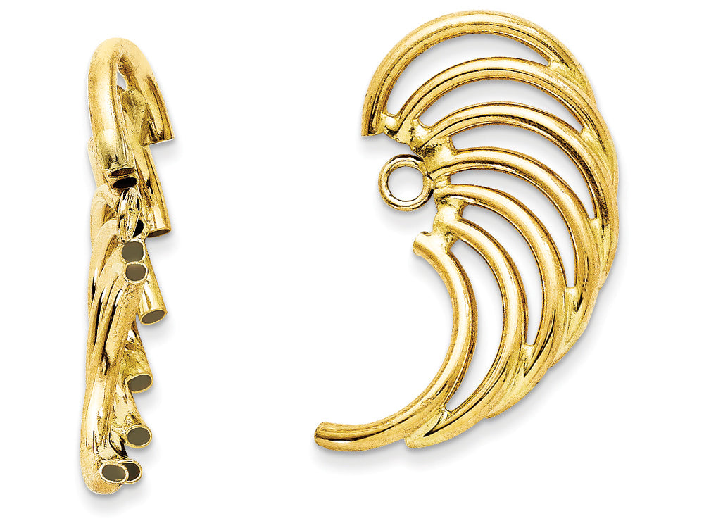 FJC Finejewelers 14k Yellow Gold Polished Swirl Shaped Earring Jackets