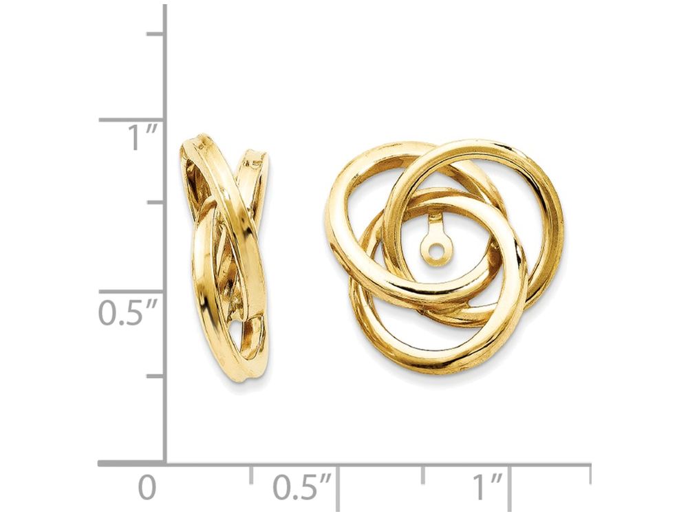 FJC Finejewelers 14k Yellow Gold Polished Love Knot Earring Jackets