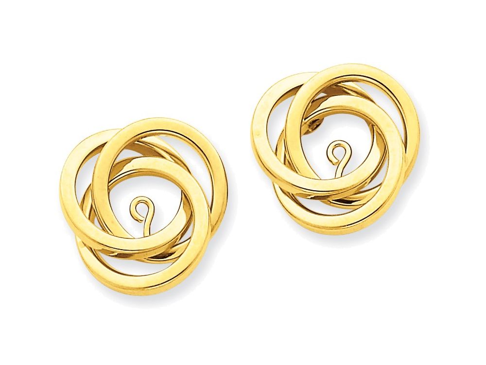 FJC Finejewelers 14k Yellow Gold Polished Love Knot Earring Jackets
