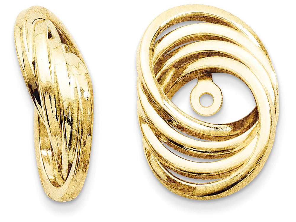 FJC Finejewelers 14k Yellow Gold Polished Love Knot Earring Jackets for studs 3.5mm and under