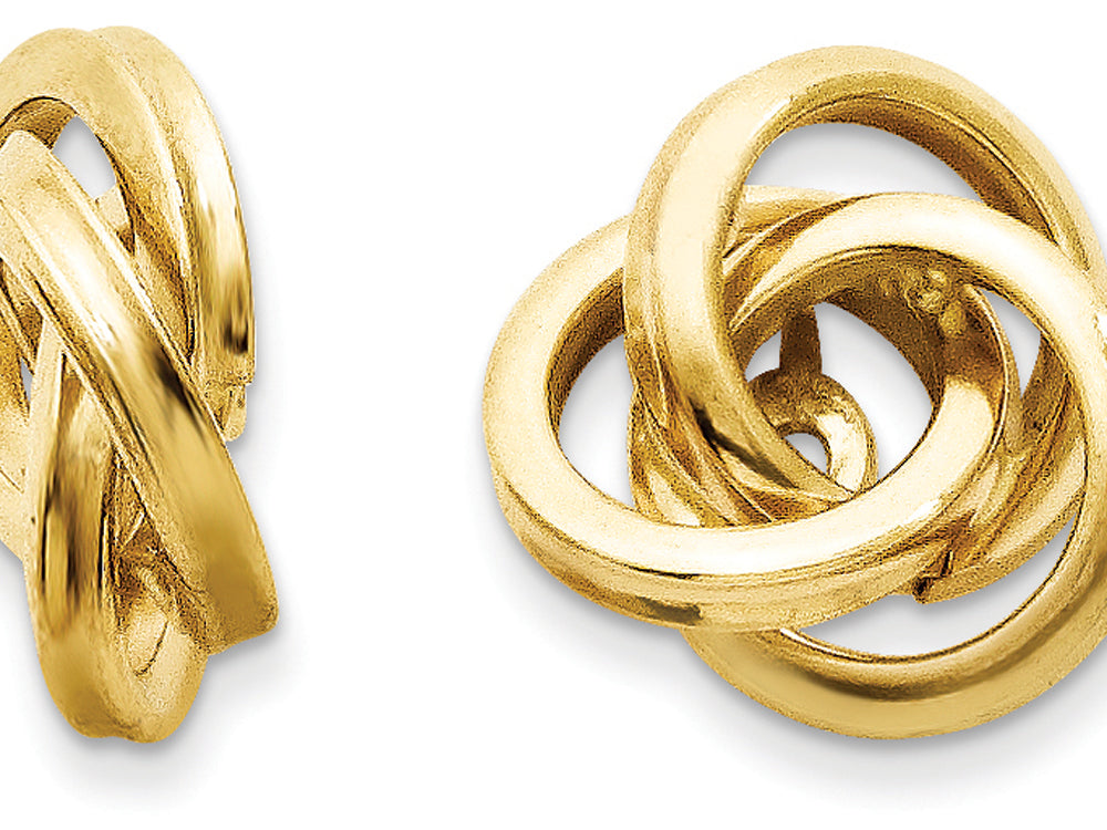 FJC Finejewelers 14k Yellow Gold Polished Love Knot Earring Jackets for 3mm Studs