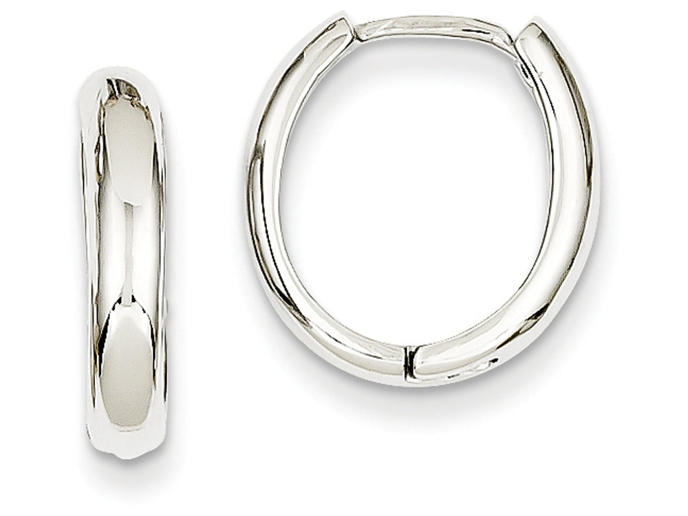 FJC Finejewelers 14k White Gold Hinged Hoop Earrings