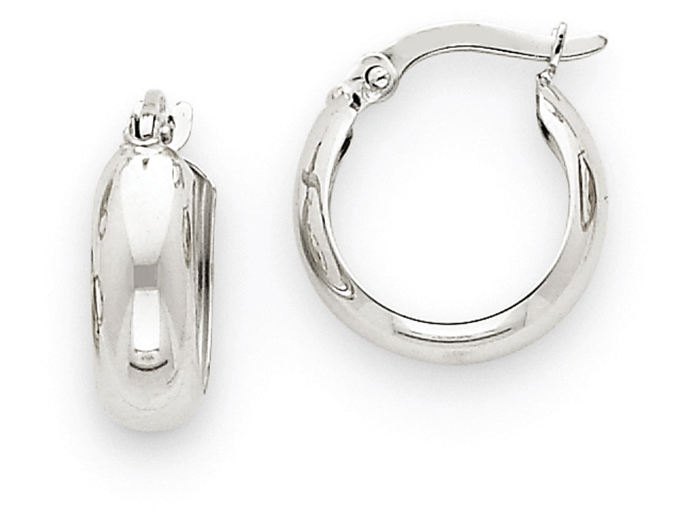 FJC Finejewelers 14k White Gold 4mm Round Hoop Earrings