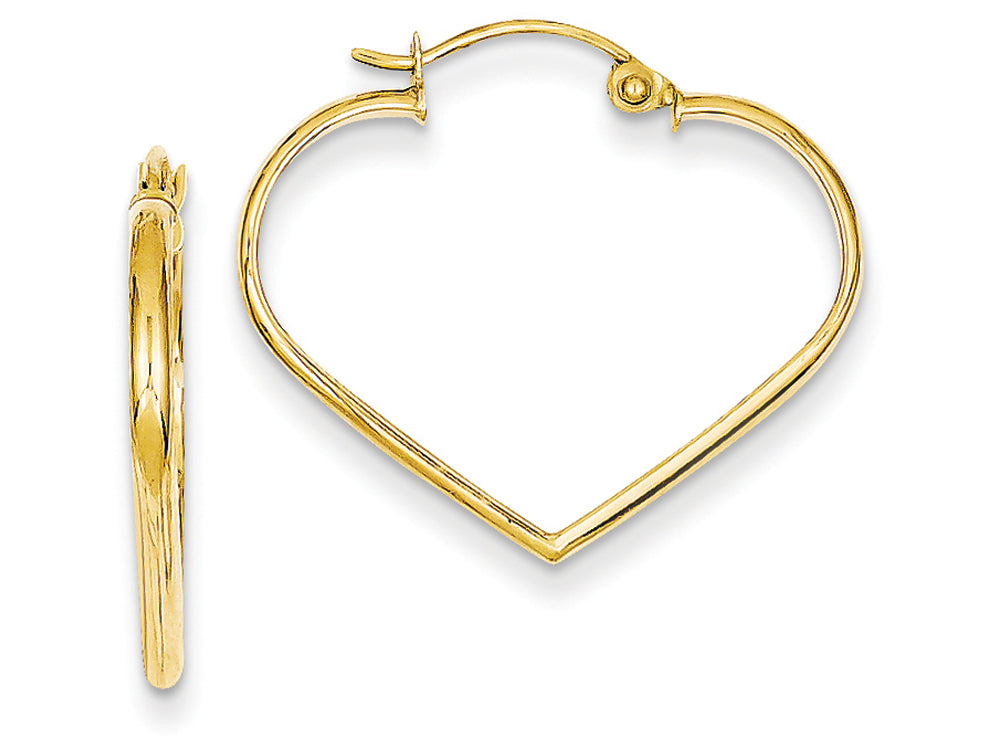 FJC Finejewelers 14k Yellow Gold Polished 2mm Heart Hoop Earrings