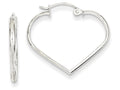FJC Finejewelers 14k White Gold 2mm Heart Hoop Earrings