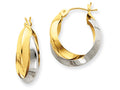 FJC Finejewelers 14 kt Two Tone Gold Polished Knife-edge Double Hoop Earrings