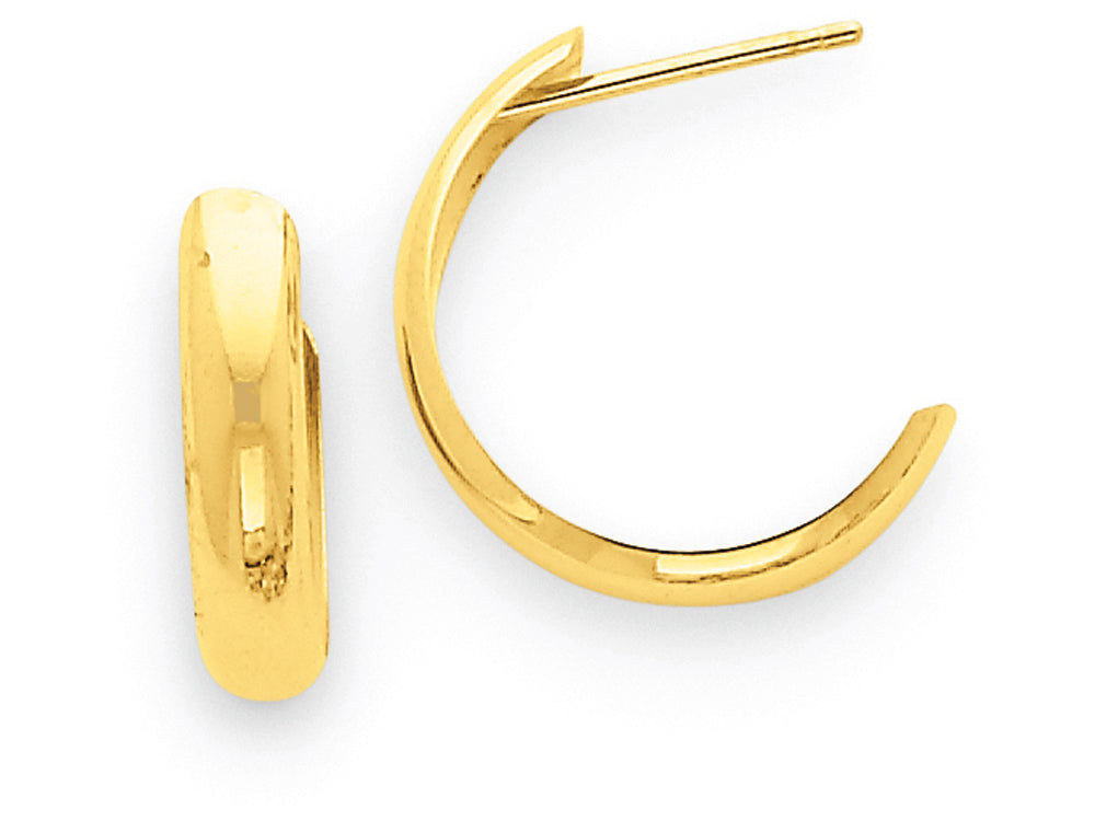 FJC Finejewelers 14k Yellow Gold Polished 3.5mm J-hoop Earrings
