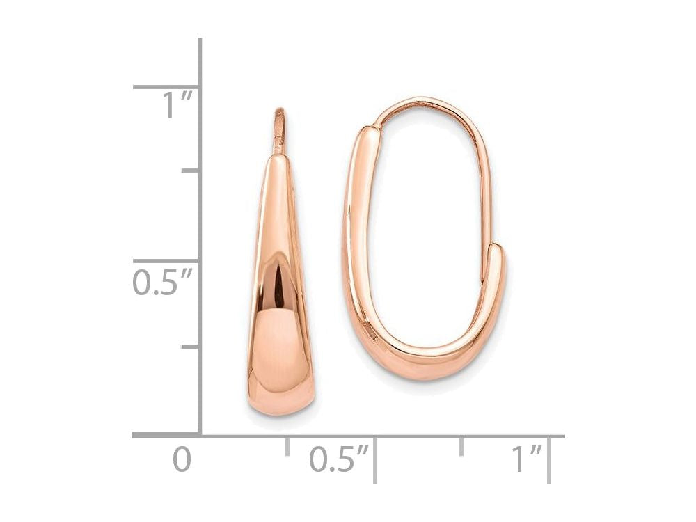 FJC Finejewelers 14k Rose Gold Polished Tapered J-hoop Wire Earrings
