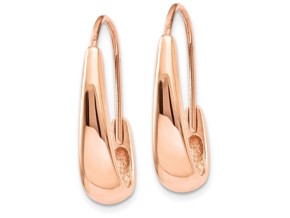 FJC Finejewelers 14k Rose Gold Polished Tapered J-hoop Wire Earrings