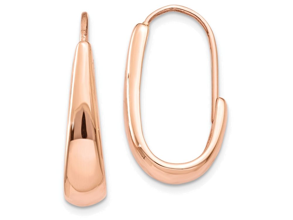 FJC Finejewelers 14k Rose Gold Polished Tapered J-hoop Wire Earrings