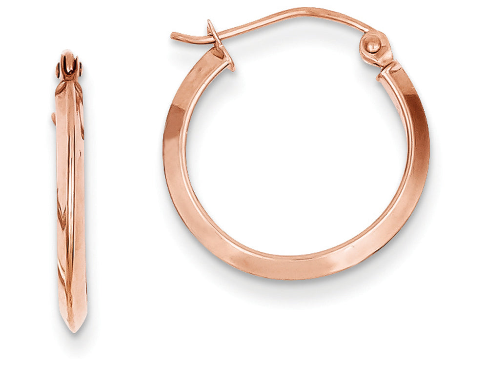 FJC Finejewelers 14 kt Rose Gold 2.5mm Knife Edge Hoop Earrings