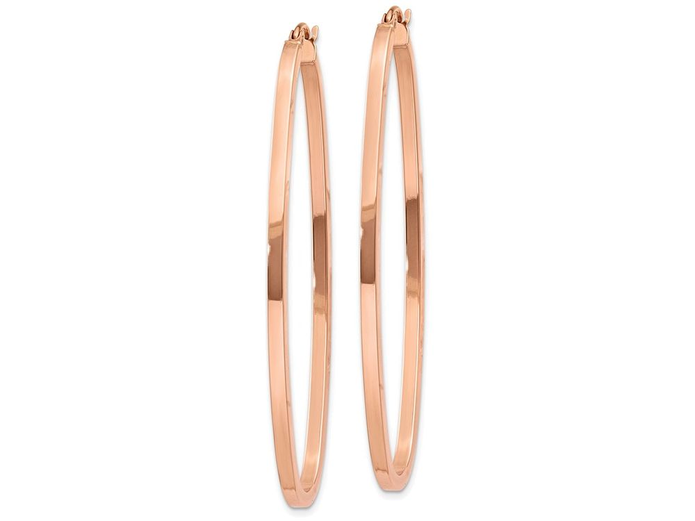 FJC Finejewelers 14 kt Rose Gold 2mm Square Tube Oval Hoop Earrings