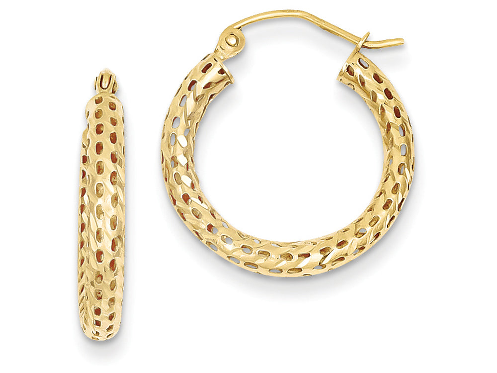FJC Finejewelers 14k Yellow Gold Mesh Hoop Earrings