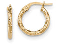 FJC Finejewelers 14k White Gold Polished And Textured Hoop Earrings