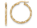 FJC Finejewelers 14k Yellow Gold Polished And Textured Hoop Earrings