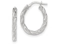 FJC Finejewelers 14k White Gold Twisted Textured Oval Hoop Earrings
