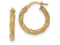 FJC Finejewelers 14k Yellow Gold Twisted Textured Hoop Earrings