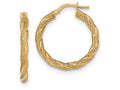 FJC Finejewelers 14k Yellow Gold Twisted Textured Hoop Earrings